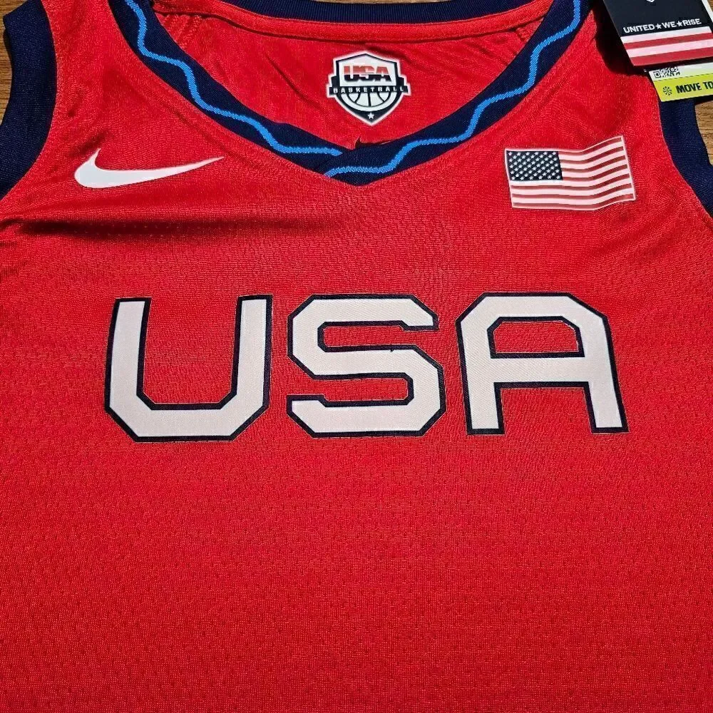 Nike USA Basketball Olympics Jersey Blank Women's S Red Navy Stars Stars DD1568